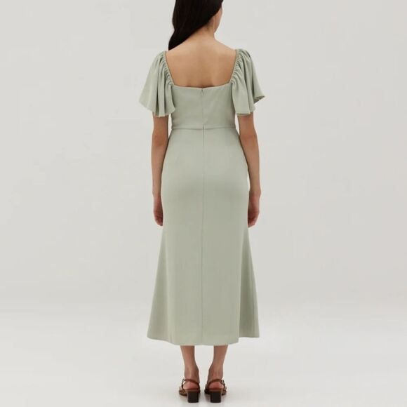 Love, Bonito Valorie Flutter Sleeve Mermaid Midi Dress Size 10 Willow Shade - Picture 10 of 16